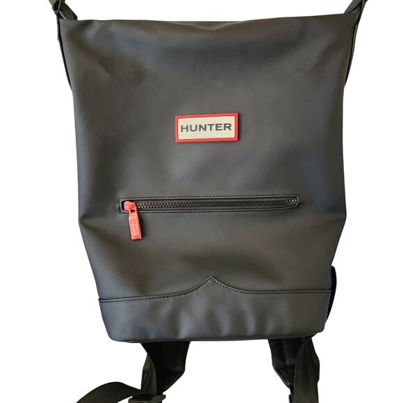 NWT Hunter Rubberized Black Backpack - Picture 1 of 4